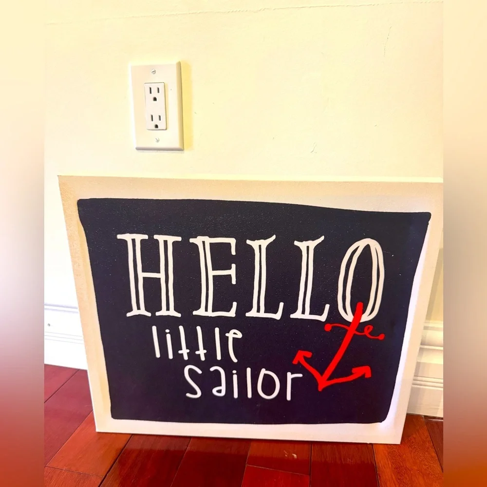 Nautical Wall Art - Hello Little Sailor Sign